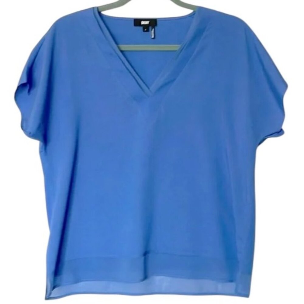 NWOT DKNY Short Sleeve Blouse Shirt Top Size S